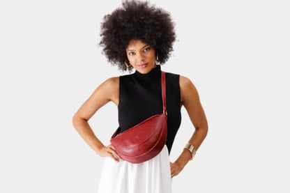 Portland Leather Goods Koala Sling Bag - Adjustable Full-Grain Leather - color: Chili Red, size: Large