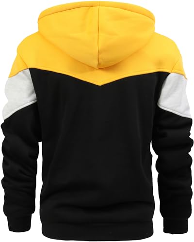 Men's Winter Fleece Thermal Jackets for Men Sherpa Lined Hoodies Warm Thick Jacket Outerwear - color: 995yellow Grey Black, size: Medium