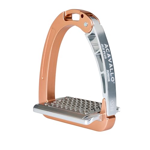 Acavallo Alupro Junior Stirrups, One Size, Black, Set of 2 - color: Rose Gold