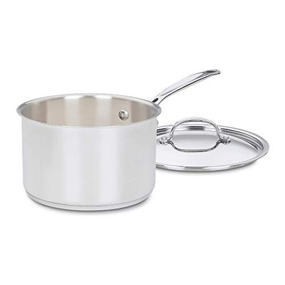 Cuisinart 7194-20 Chef's Classic Stainless 4-Quart Saucepan with Cover - size: 4 Quarts