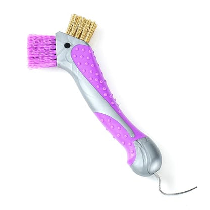 Horse Hoof Pick with Dual Brush,TPR Non-Slip Grip, Farrier Tool Hoof Pick for Horse Hoof Cleaning and Grooming - size: 1 pcs