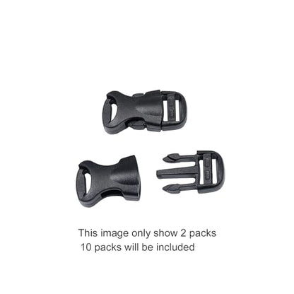 Quick Side Release Buckle, Heavy Duty Plastic Snap Buckle Clip Clasp Fasteners for Backpack Strap - style: 3/8"(10mm) - 10 Pieces