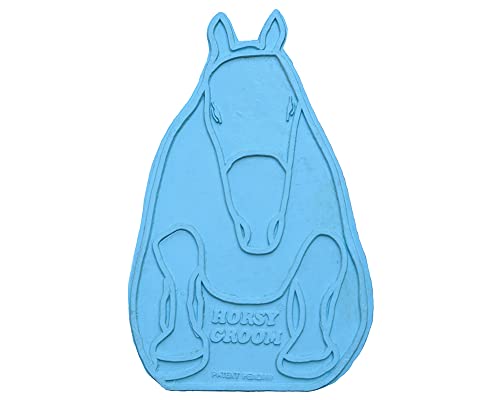 Grewal® Equestrian Grooming Bundle Kit - Comfy Pet Grooming & Bathing Glove - Oval Face Soft Bristles - Great for Thin & Sensitive Skin (Pacific Blue) - color: Pacific Blue