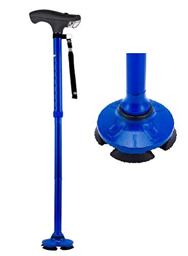 SteadyCane Self-Standing Cane 4 Feet and Light Hurry Before They are Gone - Best Walking Cane - As Seen On TV Cane - Foldable - Adjustable - Wrist Strap (Blue) - color: Blue