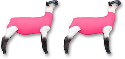Show Pro Pink Spandex Lamb Tube for Show Sheep & Lamb - Show Livestock Supplies: Sheep Covers & Blankets (Medium) (Pack of 2) - size: Medium (Pack of 2)