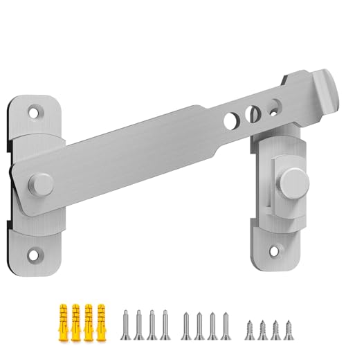 Upgrade Sliding Barn Door Lock Latch, Stainless Steel Gate Flip Latch Lock for Household, Shed, Sliding Doors, Garage, Outdoor Fence (5.9 inch, Silver) - color: Silver, size: 5.9 in