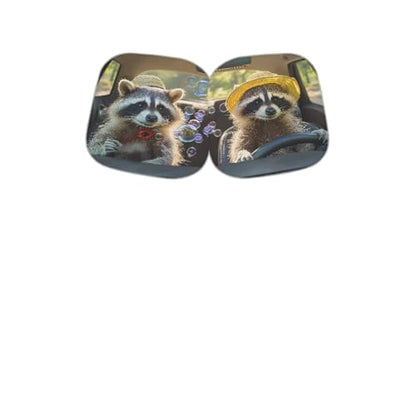 Cute Raccoon 2 PCS Car Window Shades Foldable Automotive Front Window Sunshade Protector Heat and UV Rays That Keeps Vehicle Cool Universal Vehicle Accessories - color: Cute Raccoon