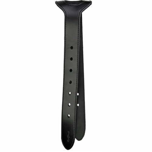 Circle Y 7/8 Y Off Strap | Durable Adjustable Double-Ply Leather Western Equine Strap with Holes | Ranch Riding & Horse Training - color: Black