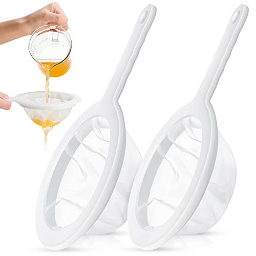 Zopeal 2 Pcs Ultra Fine Mesh Plastic Strainer for Kefir Grain, 300/400 Mesh - size: 300/400 Mesh