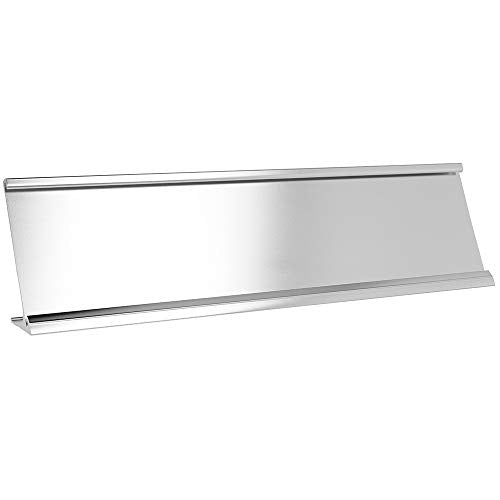 ExcelMark 2"x 8"Aluminum Name Plate Holder for Desk - Office Business Door Sign Holder - Silver - color: Silver, size: 1 Name Plate
