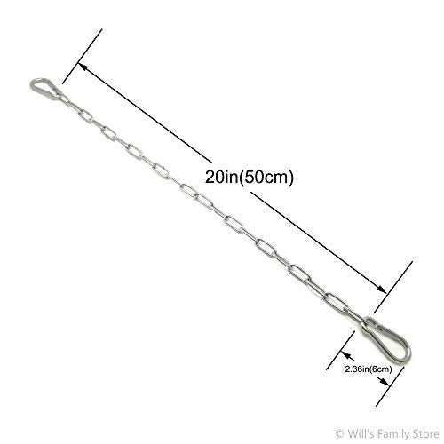 Will's Family Store 20 inch Stainless Steel Gate Chain with Carabiners Max 440 Pounds for Livestock and Poultry - size: 1 pack