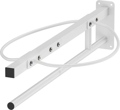 Queension Wall Mounted Saddle Rack with Pad Bar for Horses Saddles, White - style: Wall Mounted-White