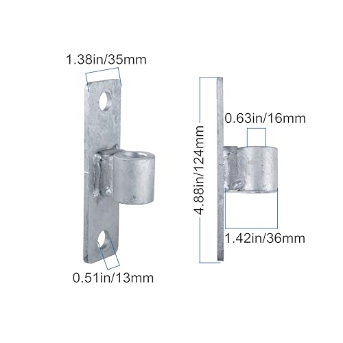 Gate Hinge Wall Mount Gate Hinge for 5/8'' Pin Chain Link Fence Post Hinge (2 Pcs) - size: 2 Pcs