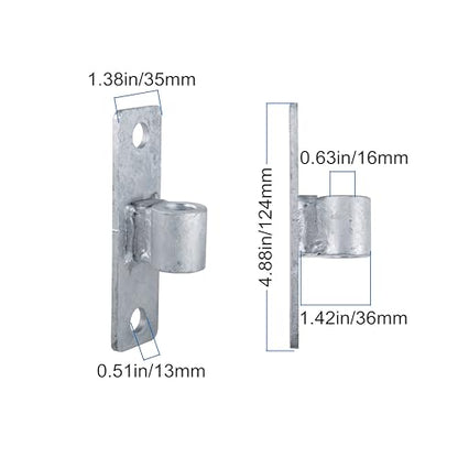 Gate Hinge Wall Mount Gate Hinge for 5/8'' Pin Chain Link Fence Post Hinge (2 Pcs) - size: 2 Pcs