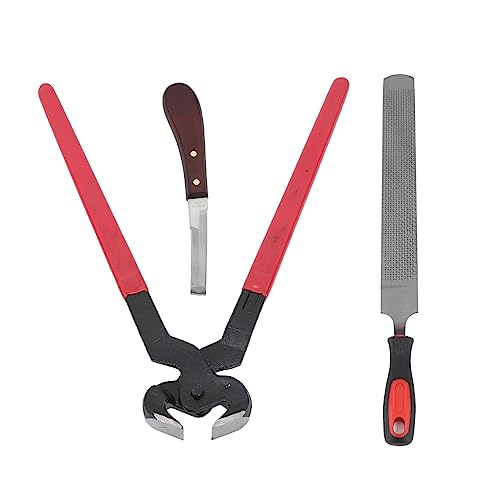 Hoof Repair Tool Kit, Hoof Trimmer Set for Horses Cattle Sheep Donkeys, Double Sided File Hoof with Ergonomic Handle, Hardness Steel Farrier Tools for Livestock Hoof Care