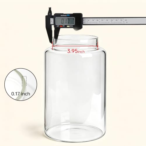 2-Pack Large Glass Jars with Wooden Lids, 95oz Flour Containers - color: 2-Pack-95 oz
