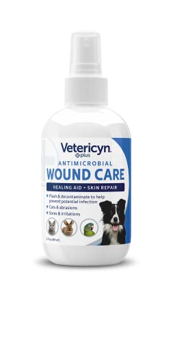Vetericyn Plus Dog Wound Care Spray | Healing Aid and Skin Repair, Clean Wounds, Relieve Dog Skin Allergies, Safe for All Animals. 3 ounces - size: 3 oz