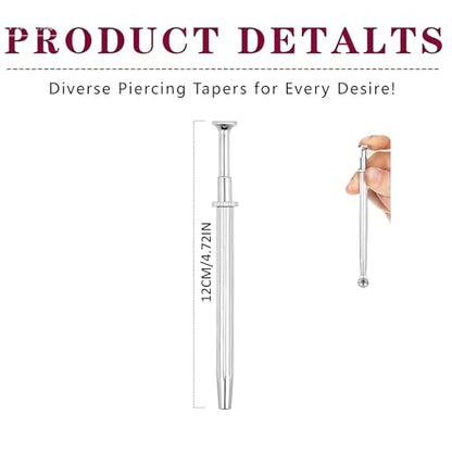 Piercing Tapered Ball Grabbing Tool for Jewelry Replacement - 14G 16G 18G 20G Stainless Steel Flat Back Earring Applicator Tool Threaded, Internal Threaded, External Threaded Body Piercing Insertion Needle Kit for Ear/Nose/Navel/Nipple/Lip/Eyebrow/Tongue