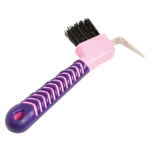 ROMA Deluxe Soft Grip Hoof Pick, Pink/Purple - color: Pink/Purple