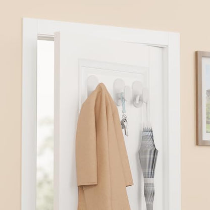 Aikzik Adhesive Towel Hooks - 4 Pack 26LB Heavy Duty Wall Sticky Waterproof Hooks for Hanging Coat, Towel, Robe, Wall Mount for Bathroom or Kitchen (White, Stainless Steel) - color: White-4