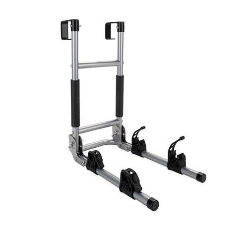 Camco RV Ladder Mount Bike Rack - Easily Holds 2 Bikes & Folds for Convenient RV Storage - Max Weight Capacity of 60 lbs - Designed w/Heavy Duty Steel (51492)