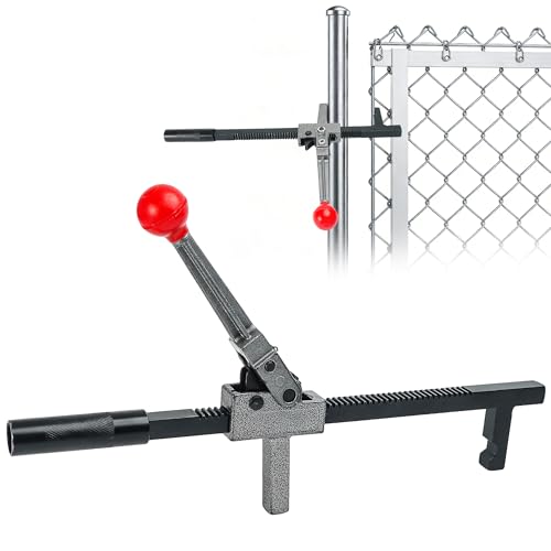 Chain Link Fence Stretcher - Heavy Duty Ratcheting Wire Fence Tightener & Puller, Forged Steel Construction with Anti-Rust Coating, Easy One-Person Operation for Farm, Ranch, Garden, Yard Fence Repair