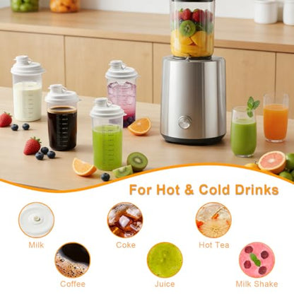 4 Pack Plastic Milk Bottle with Dispenser, 16.9 OZ Reusable Juice Bottle with Leakproof Lid & Scale, Milk Container for Refrigerator Pour Spout for Juice, Coffee, Iced Tea, Beverage - size: 4-Pack