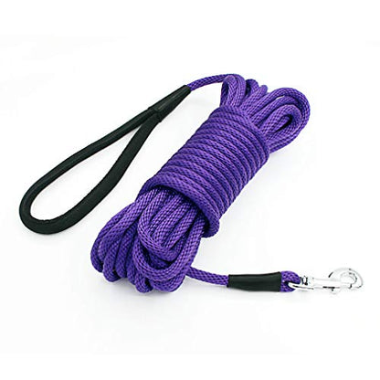 Check Cord Dog Leash Long Lead Obedience Recall Training Tracking Line 30ft - color: Purple