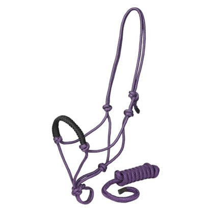 TuffRider Rugged Rope Halter Braided Noseband with Matching Lead - color: Violet