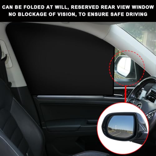 4 PCS Car Window Shades, Magnetic Light Blocking and UV Protection Privacy Shades, Car Window Screen for Baby, car Sunshade for Camping, Napping, Sleeping, Breastfeeding (Black) - color: Black
