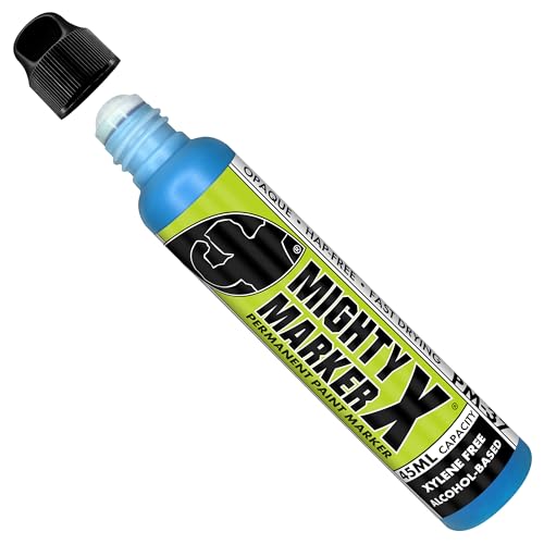 PM-37 Industrial Dauber Paint Marker - 18mm Wide Tip for Metal, Glass & Non-Porous Surfaces - Xylene Free, 45ml Capacity - Lt. Blue - color: Lt. Blue