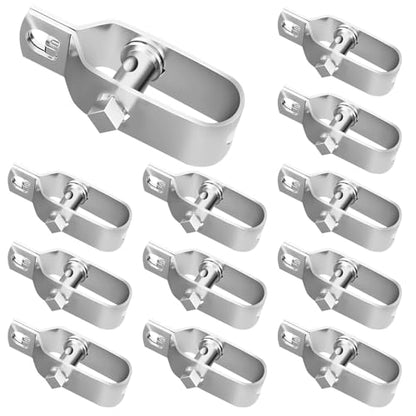 12Pcs Electric Fence Tightener, Heavy Duty Silver Galvanised Inline Wire Ratchet Tensioner for Tensioning Cable Farm, Fence, Home (120mm/4.7”) - size: 120mm/4.7”