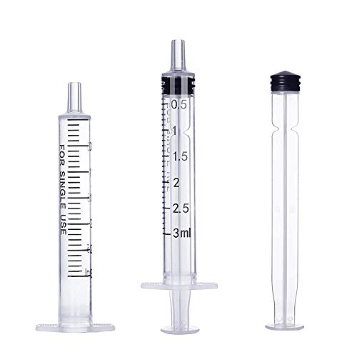 20 Pack 3ml 3cc Plastic Syringe with Measurement, Without Needle, Individual Sealed Wrapped for Refilling and Measuring Liquids, Scientific Labs, Feeding Pets or Little Animals - style: 20Pack-3ml