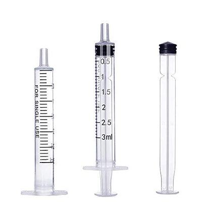 20 Pack 3ml 3cc Plastic Syringe with Measurement, Without Needle, Individual Sealed Wrapped for Refilling and Measuring Liquids, Scientific Labs, Feeding Pets or Little Animals - style: 20Pack-3ml