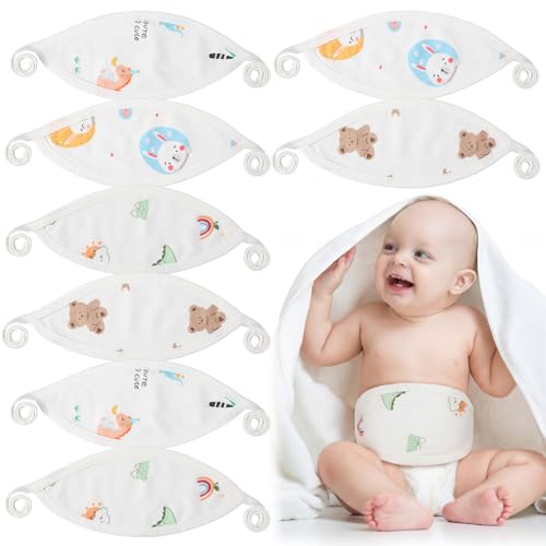 Zhanmai 8 Pcs Newborn Infant Belly Wrap Umbilical Cord Cover Band - color: Simple