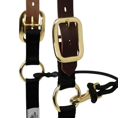 Nylon, Leather & Rope Combination Horse Halter by Weaver Equine - size: Small