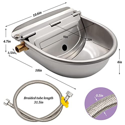 Automatic Dog Water Bowl with Brass Float Valve and Drain Hole