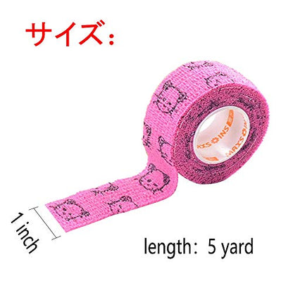 Stmandy Vet Wrap Bulk, Bandage Wrap Vet Tape 1 Inch,Waterproof Self Adherent for The People or The pet(cat, Dog, Horse and so one) who was injure or Have Wounds (Cartoon) - size: 5rolls*1 Inch