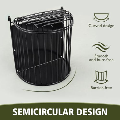 Bunny Hay Feeder, Semicircular Space-Saving Design, Black - size: Semicircular feeder