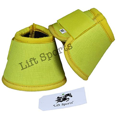 Horse Bell Boots 8 Colors Over Reach No Turn Bell Boots Wrap Tack Protection Equine (Medium, Dark Green)
