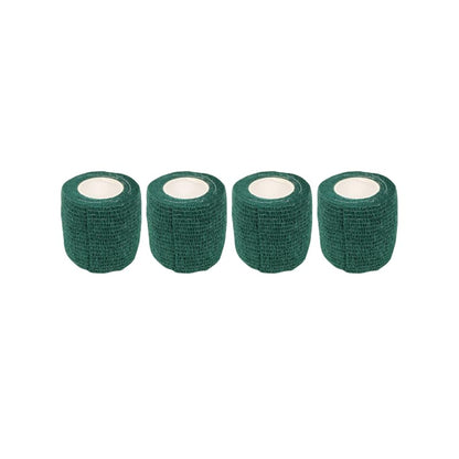 2" Cohesive Flexible Bandage Wrap – Green - Pack of 4 | Self-Adherent Vet Tape for Animal Wrapping, Support & Protection – Non-Slip, Breathable, Flexible Bandage for Livestock - color: Green