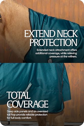 Equinavia Arktis Waterproof Winter Turnout Blanket, 100g Extended Neck - color: Deep Green, size: 69 in