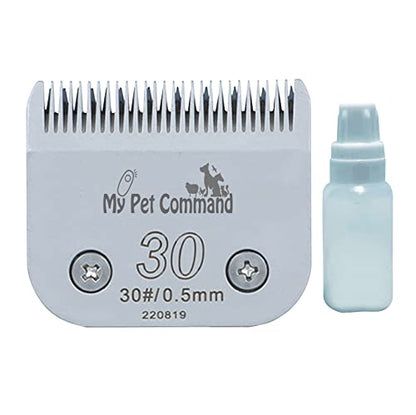 My Pet Command #30 Blade for Cordless Pet Clipper Model MPC15DS | Replacement or Additional Blades/Guides, 1 Bottle of Lube oil - size: 30 Blade 0.5mm