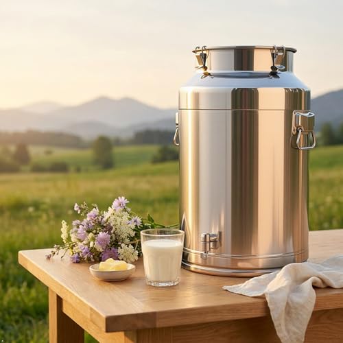 Milk Can with Spout, 20-Gallon Milk Jug Container with Sealed Lid - size: 2560 Ounces
