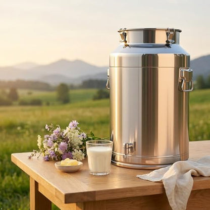 Milk Can with Spout, 20-Gallon Milk Jug Container with Sealed Lid - size: 2560 Ounces