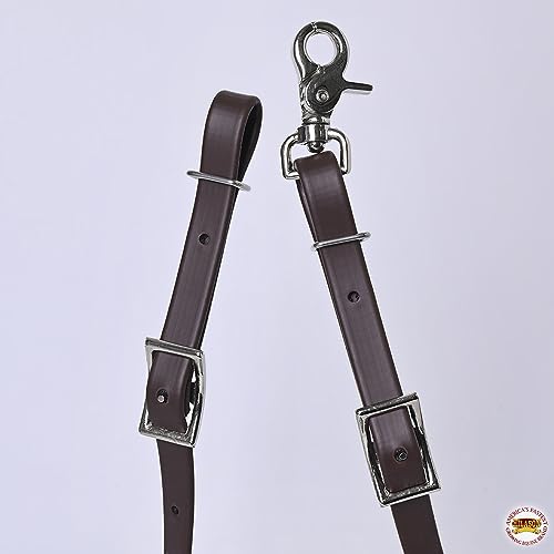 HILASON Western Horse Biothane Leather Rein, Full Size - color: Brown