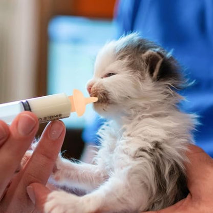 Pet Feeding Syringe with Nipple, Silicone Feeding Tools for Kitten Puppy Feeding Syringe for Newborn Cat Dog Small Animals Rabbits (1ml+3ml+5ml+10ml) - color: 1ml+3ml+5ml+10ml