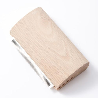 French Bulldog Brush for Shedding, Palm-Grip Wooden Grooming Comb