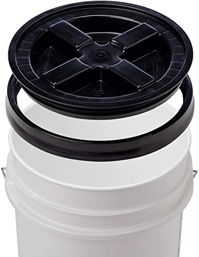 Gamma2 Seal Lid Black | Food-Safe | For 3.5-7 Gallon Buckets | BPA-Free | Pack of 12 - color: Black, size: Fits 3.5, 5, 6, & 7 Gallon Buckets (Pack of 12)