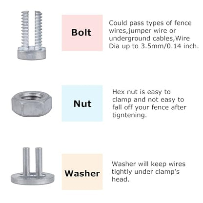 Electric fence wire connectors Split bolt for Electric Fence Wire, 10 Pcs - size: 10 pcs